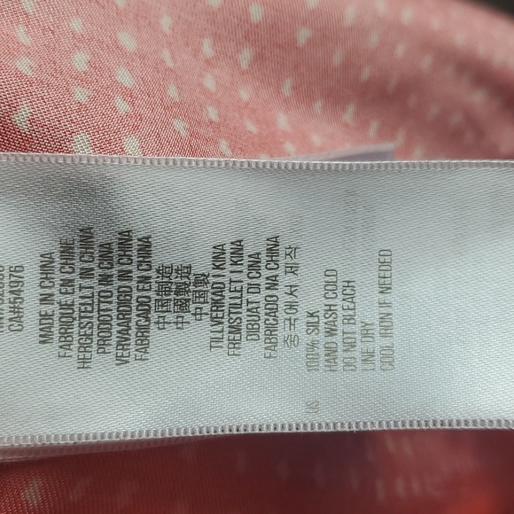 Fossil Orange and Cream Silk Shirt Dress - Picture 6 of 9